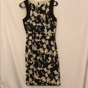 Black and off white pattern dress